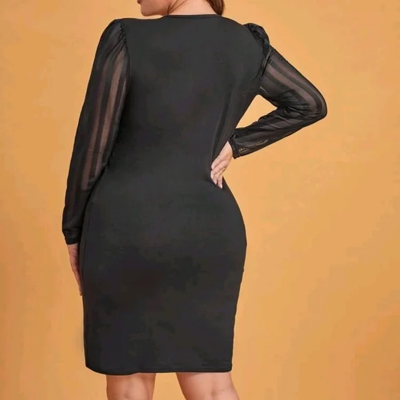 Plus Mesh Panel Cut Out Dress - Picture 4 of 10